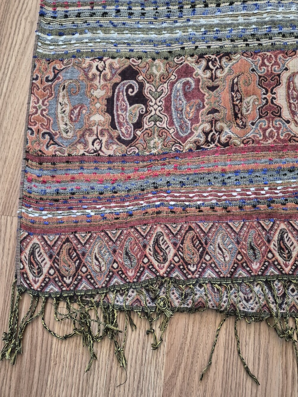 Multicolor Fringed Scarf - Picture 5 of 6